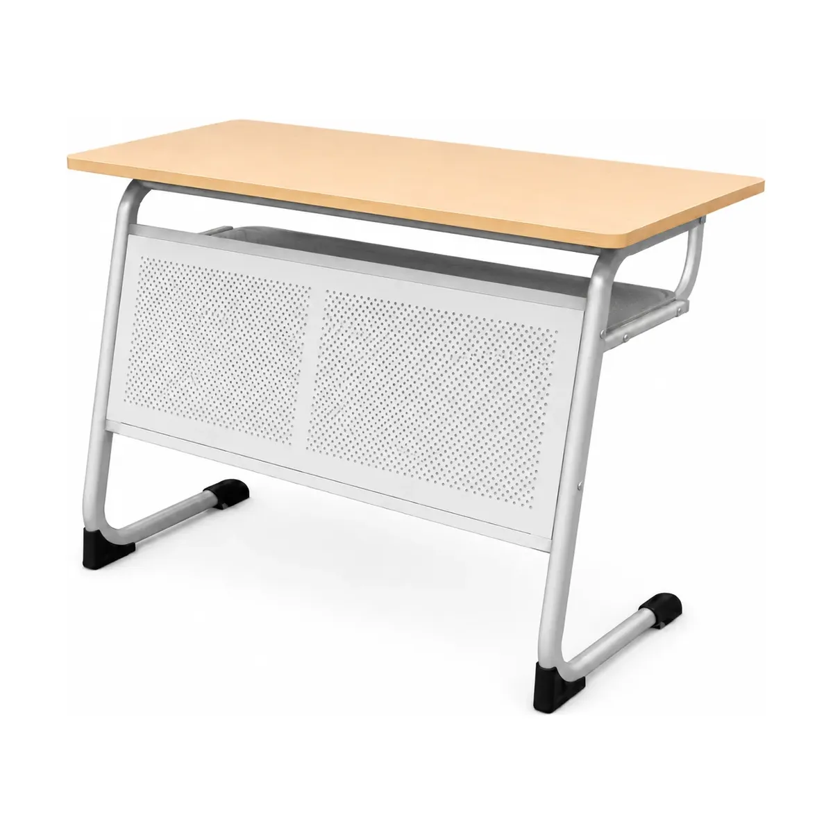 Two-Student Desk with Perforated Modesty Panel