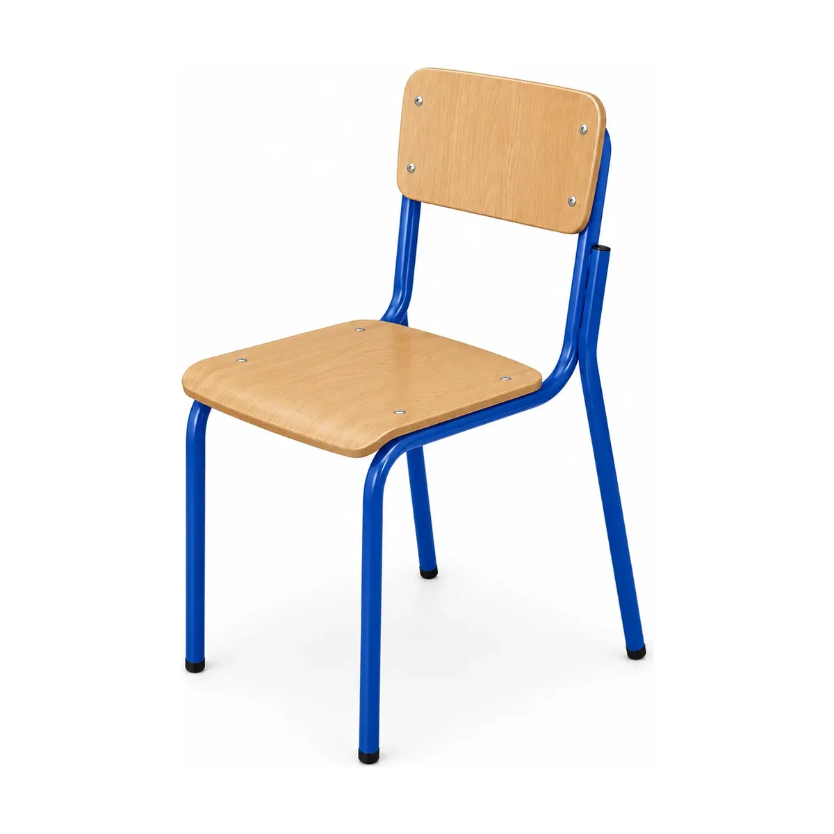 Sleek Two-Bar Student Chair – Blue